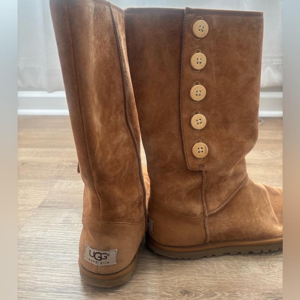 UGG Tan Suede Button Boots